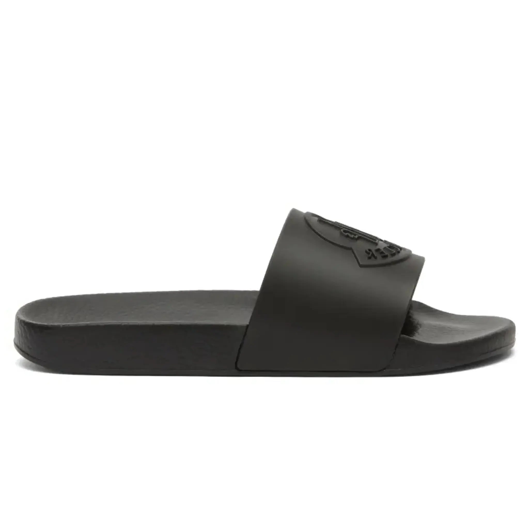 Side view of Moncler Basile Black Sliders J109A4C00030M2999999